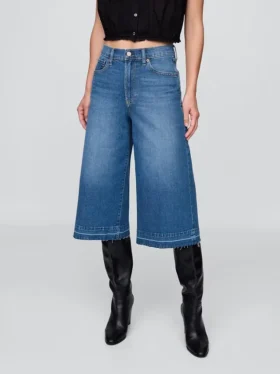 Culotte-Jeans met hoge taille