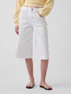 Culotte-Jeans met hoge taille
