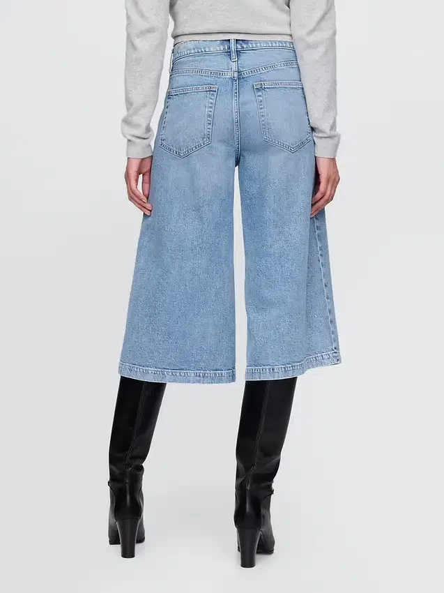 Culotte-Jeans met hoge taille