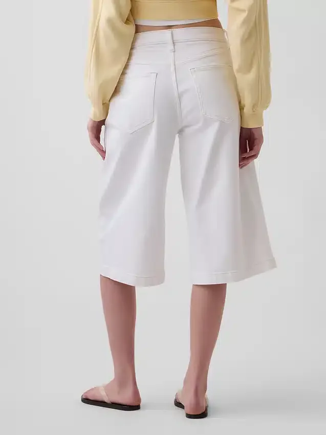 Culotte-Jeans met hoge taille