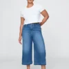 Culotte-Jeans met hoge taille