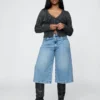 Culotte-Jeans met hoge taille