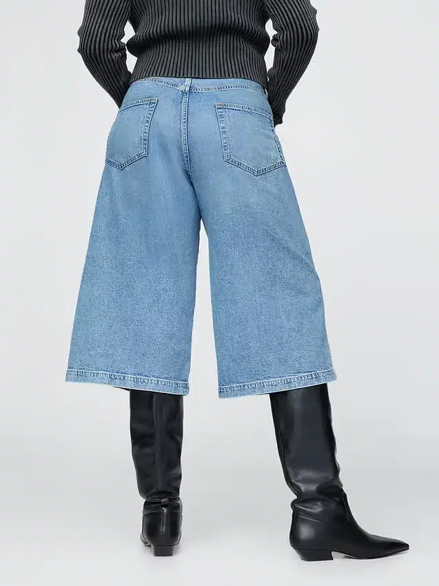 Culotte-Jeans met hoge taille