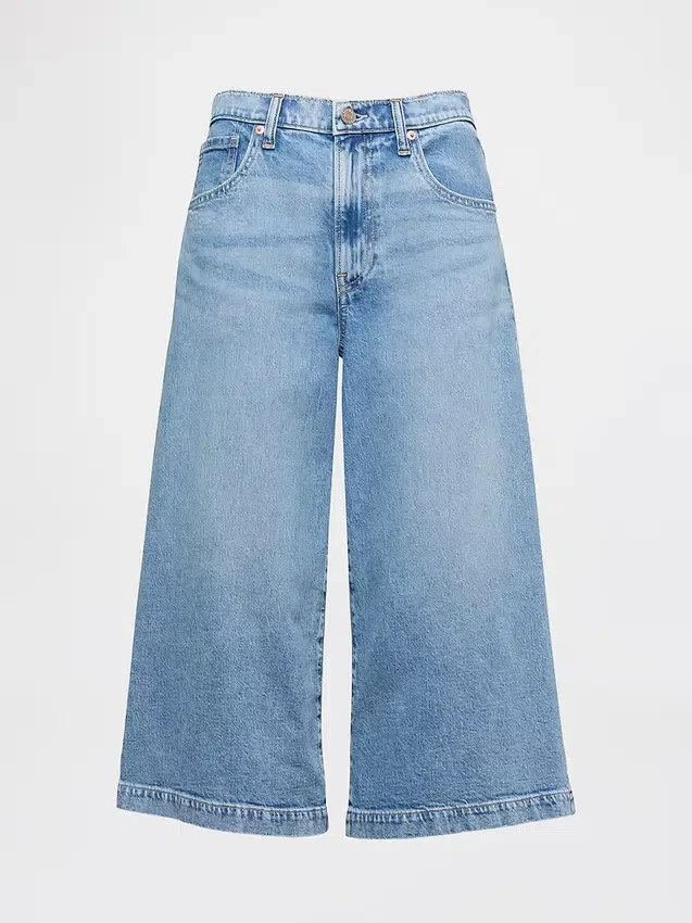 Culotte-Jeans met hoge taille