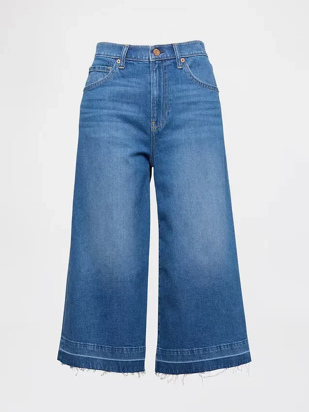 Culotte-Jeans met hoge taille