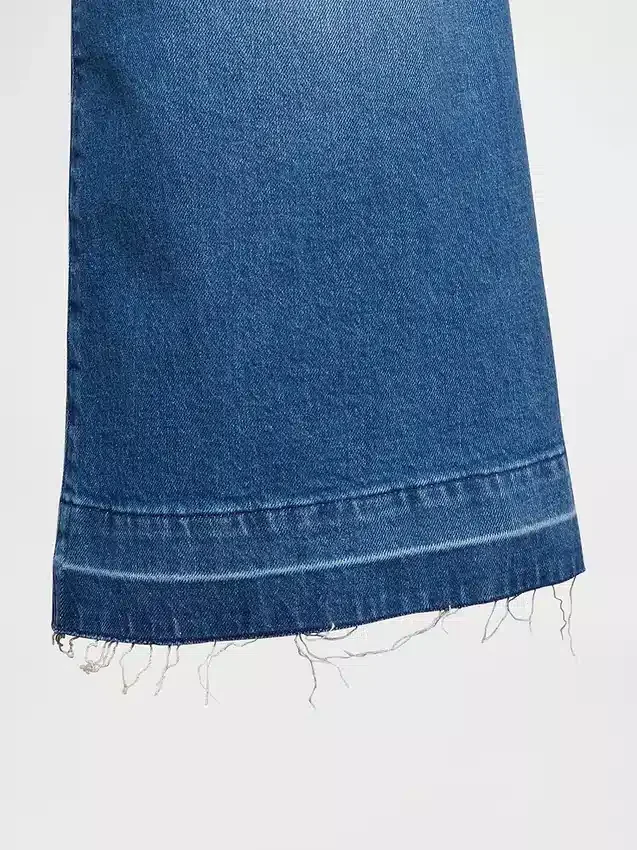 Culotte-Jeans met hoge taille