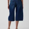 Culotte-Jeans met hoge taille en riem