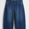 Culotte-Jeans met hoge taille en riem