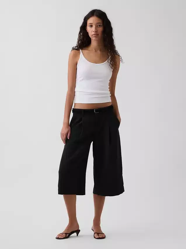 Culotte met lage taille als broek