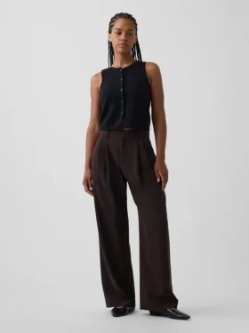 Curvy 365 hooggetailleerde broek met plooien