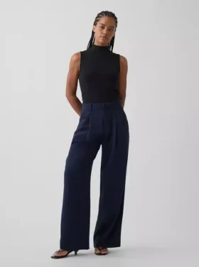 Curvy 365 hooggetailleerde broek met plooien