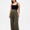 Curvy 365 hooggetailleerde broek met plooien