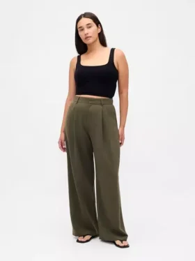 Curvy 365 hooggetailleerde broek met plooien