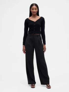 Curvy 365 hooggetailleerde broek met plooien