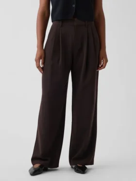 Curvy 365 hooggetailleerde broek met plooien
