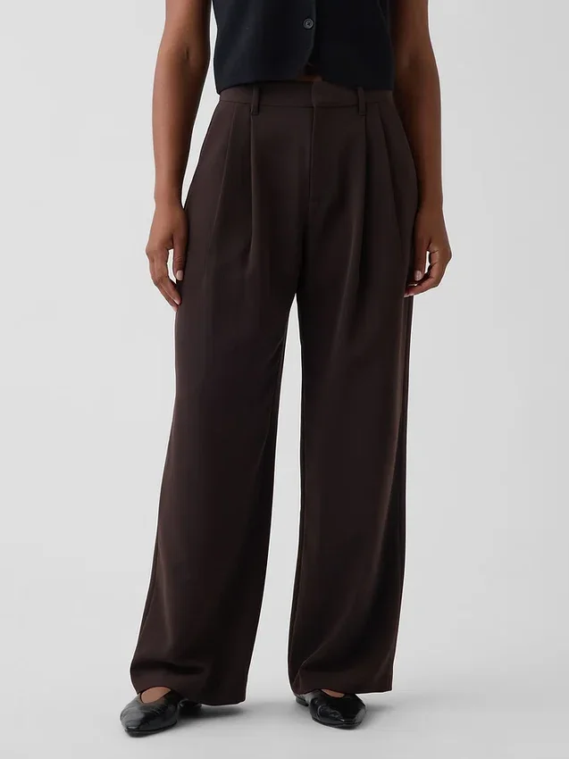 Curvy 365 hooggetailleerde broek met plooien