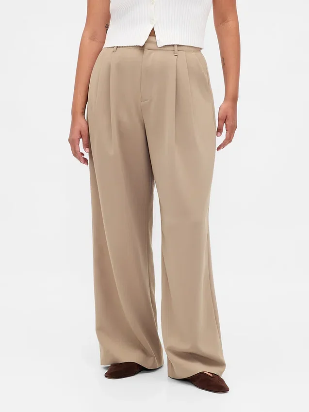 Curvy 365 hooggetailleerde broek met plooien