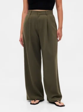 Curvy 365 hooggetailleerde broek met plooien
