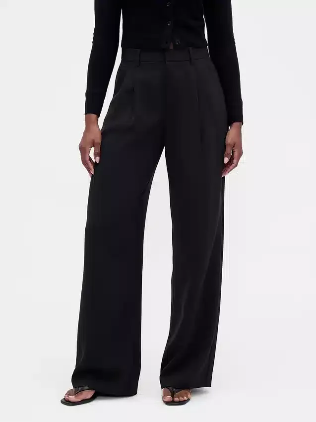 Curvy 365 hooggetailleerde broek met plooien