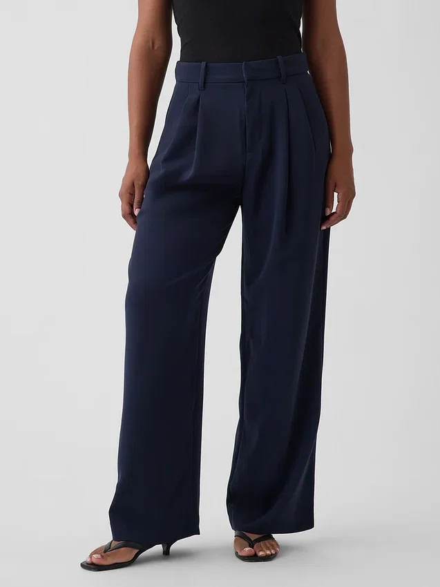 Curvy 365 hooggetailleerde broek met plooien