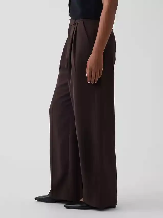 Curvy 365 hooggetailleerde broek met plooien