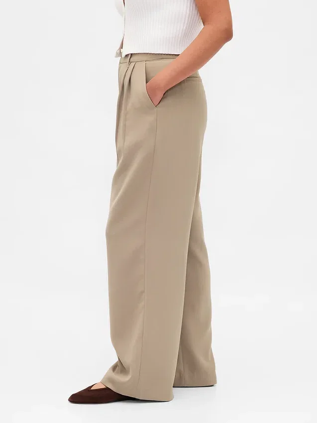 Curvy 365 hooggetailleerde broek met plooien