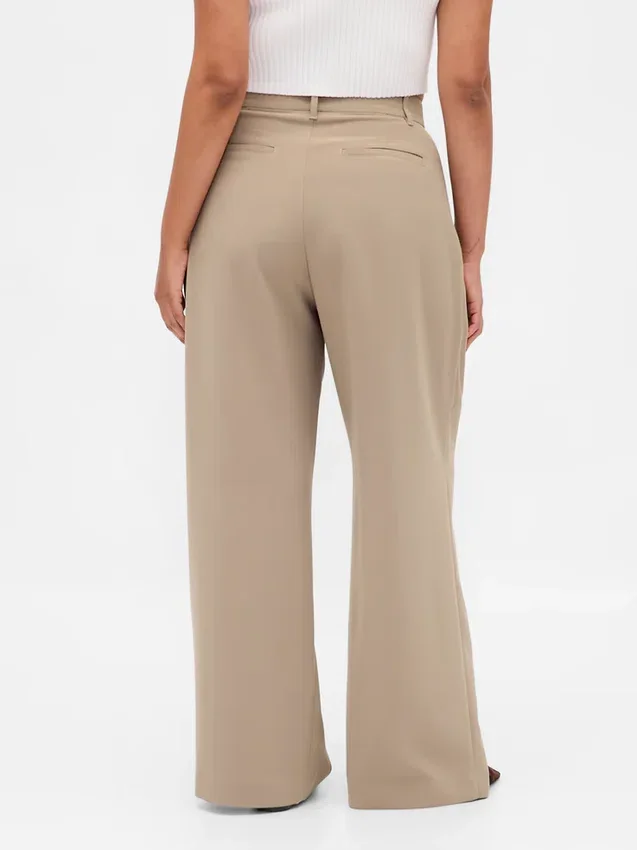 Curvy 365 hooggetailleerde broek met plooien