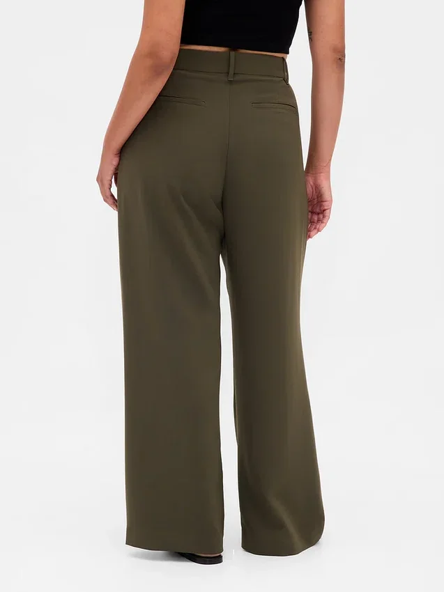 Curvy 365 hooggetailleerde broek met plooien
