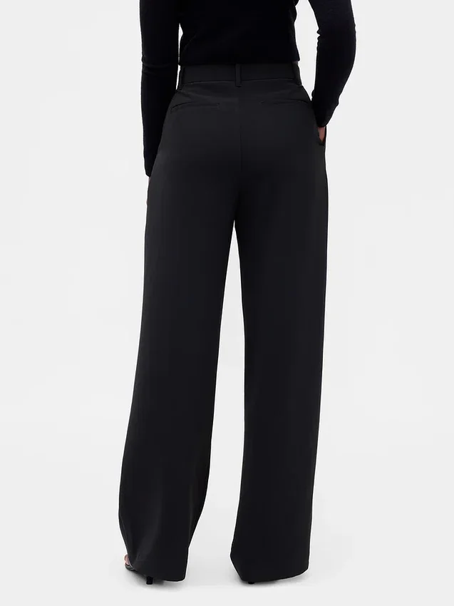 Curvy 365 hooggetailleerde broek met plooien