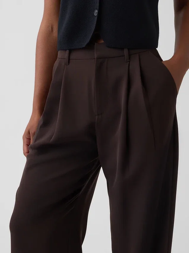 Curvy 365 hooggetailleerde broek met plooien