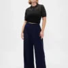 Curvy 365 hooggetailleerde broek met plooien