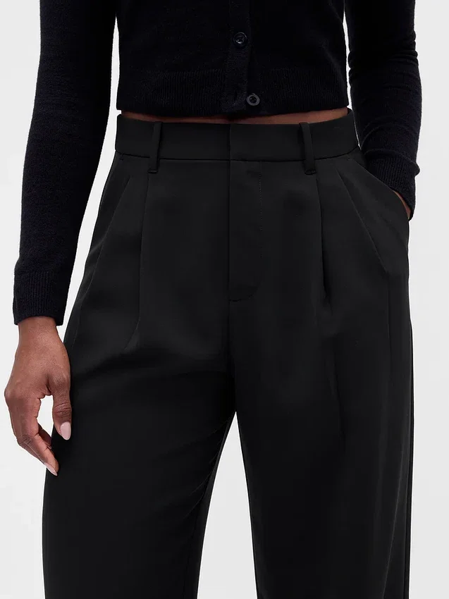 Curvy 365 hooggetailleerde broek met plooien