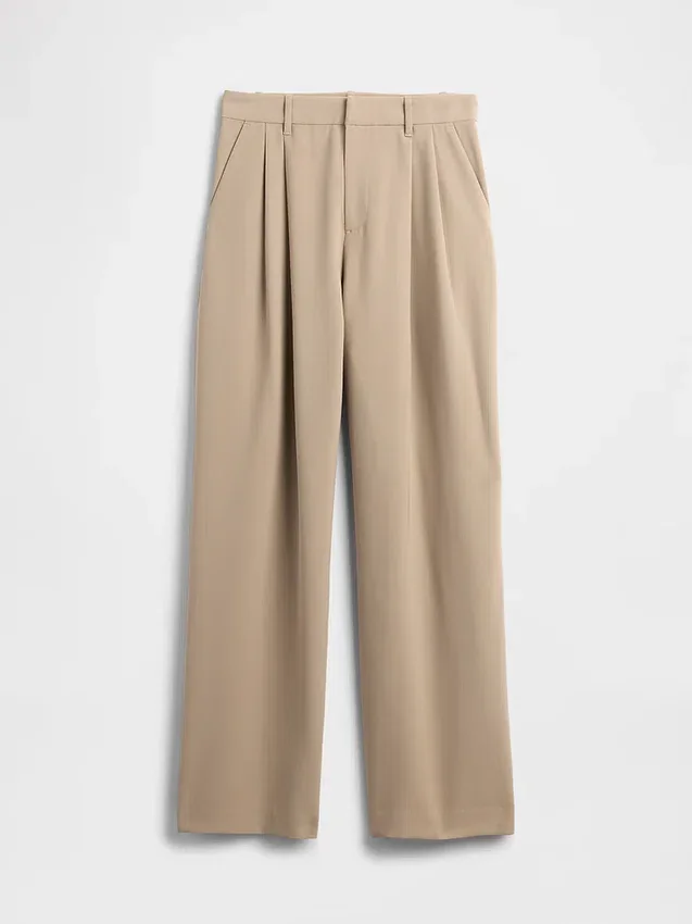 Curvy 365 hooggetailleerde broek met plooien