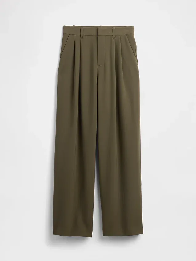 Curvy 365 hooggetailleerde broek met plooien