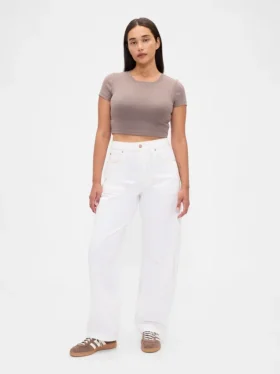 Curvy High Rise Barrel-Jeans