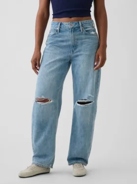 Curvy High Rise Barrel-Jeans
