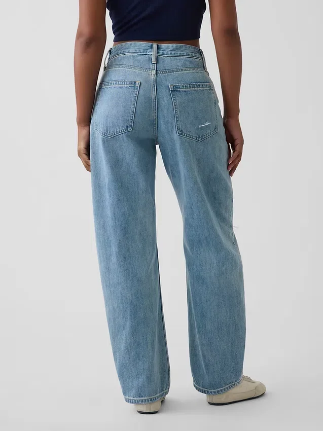 Curvy High Rise Barrel-Jeans