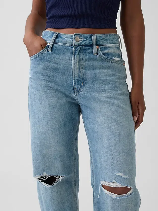 Curvy High Rise Barrel-Jeans