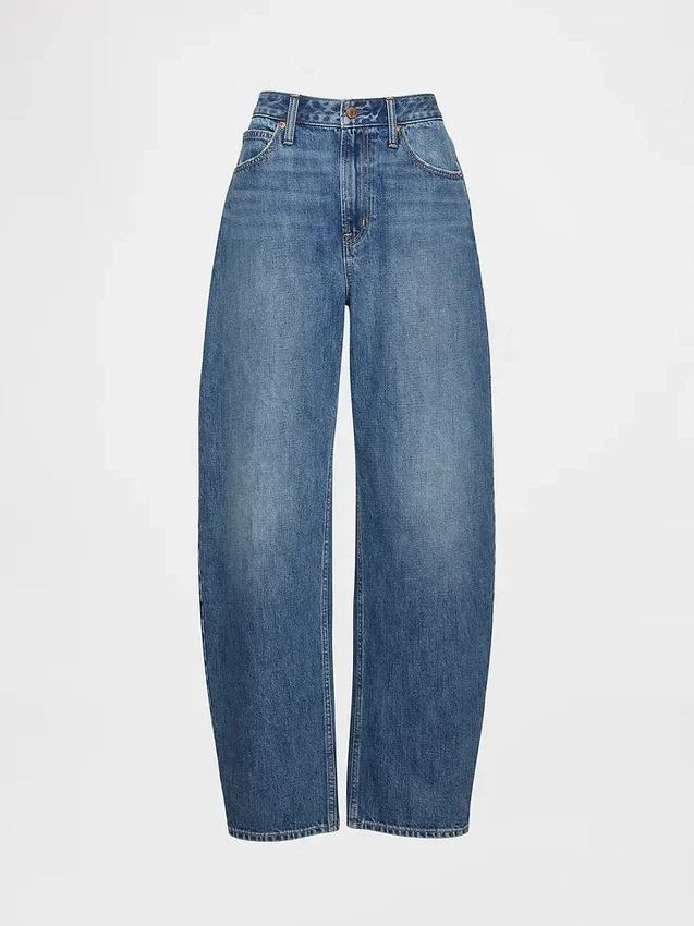 Curvy High Rise Barrel-Jeans