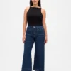 Curvy high-rise jeans met wijde pijpen tot aan de enkels