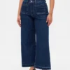 Curvy high-rise jeans met wijde pijpen tot aan de enkels