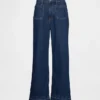 Curvy high-rise jeans met wijde pijpen tot aan de enkels