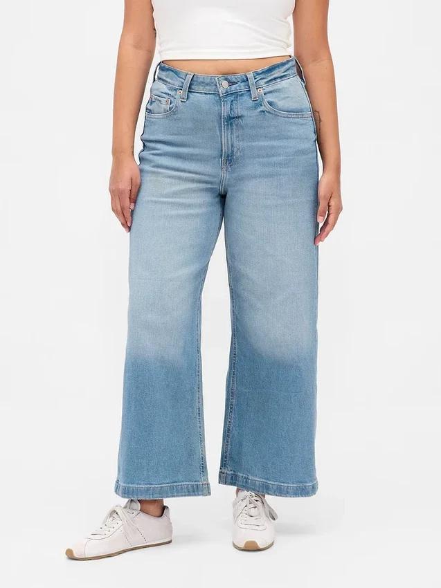 Curvy High Stride wijde enkellange Jeans