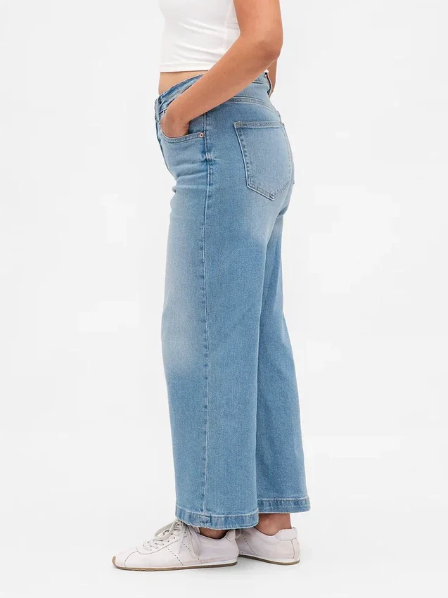 Curvy High Stride wijde enkellange Jeans