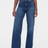 Curvy jeans met hoge taille en wijde pijpen