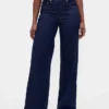 Curvy jeans met hoge taille en wijde pijpen
