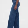 Curvy jeans met hoge taille en wijde pijpen