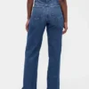 Curvy jeans met hoge taille en wijde pijpen