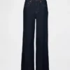 Curvy jeans met hoge taille en wijde pijpen