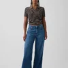 Curvy mid-rise ultrazachte baggy Jeans